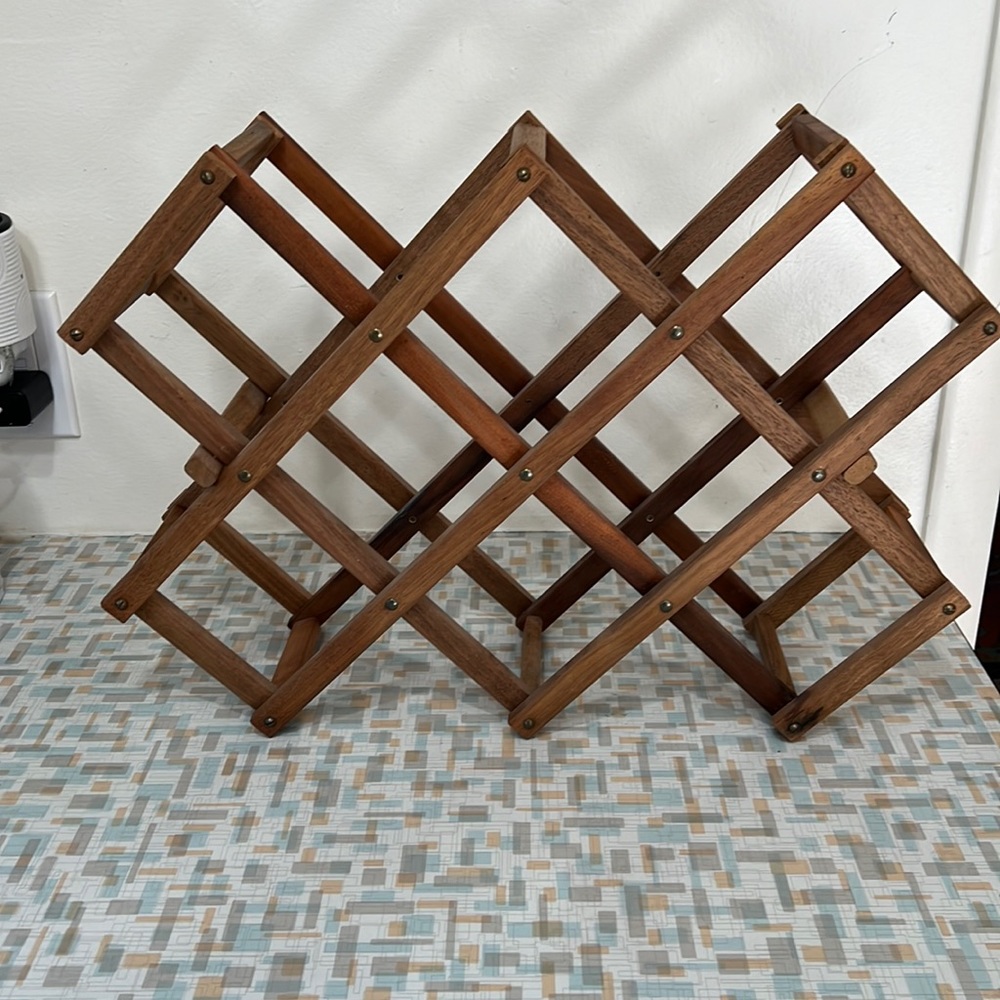 Vintage Teak Wine Rack